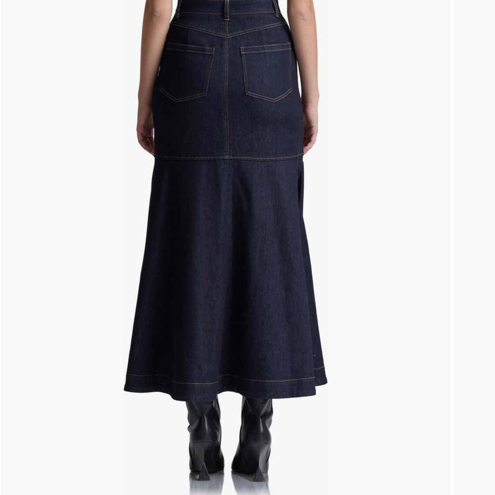 Avec Les Filles Dark Indigo Denim Flare Dress - Picture 8 of 11